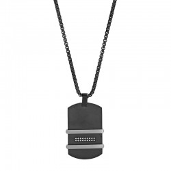 Collier forme plaque arrondie 4,3 x 2,6cm ornée d'oxydes maille pop-corn en acier et acier doré