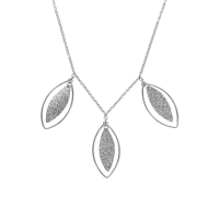 Collier formes feuilles en acier pailleté