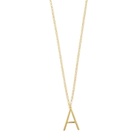 Collier grande initiale A, argent 925/1000 doré