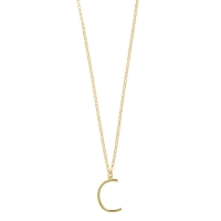 Collier grande initiale A, argent 925/1000 doré