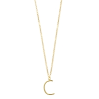 Collier grande initiale A, argent 925/1000 doré