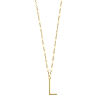 Collier grande initiale A, argent 925/1000 doré