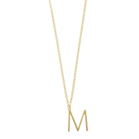 Collier grande initiale A, argent 925/1000 doré