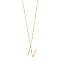 Collier grande initiale A, argent 925/1000 doré