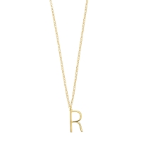 Collier grande initiale A, argent 925/1000 doré
