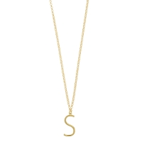 Collier grande initiale A, argent 925/1000 doré