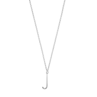 Collier grande initiale A, argent 925/1000 platiné