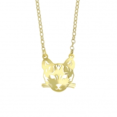 Collier Guépard ajouré en argent 925/1000 doré