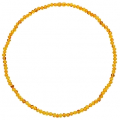 Collier homme Ambre couleur miel, fermoir à vis