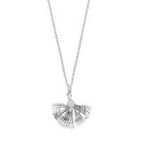 Collier I LOVE GINKGO feuille Ginkgo avec boule en argent 925/1000 rhodié