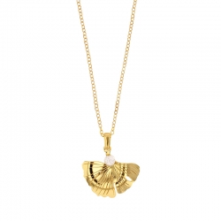 Collier I LOVE GINKGO feuille Ginkgo avec boule en argent 925/1000 rhodié
