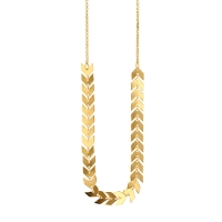 Collier INDIA en argent 925/1000 doré avec motifs chevrons