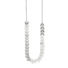 Collier INDIA en argent 925/1000 rhodié avec motifs chevrons