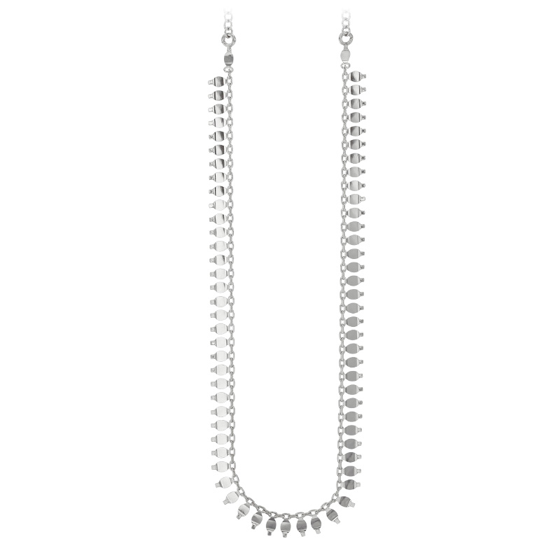 Collier INDIA orné de pampilles en argent 925/1000 platiné