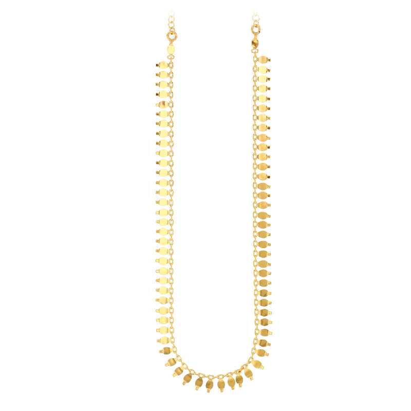 Collier INDIA orné de pampilles en argent 925/1000 platiné