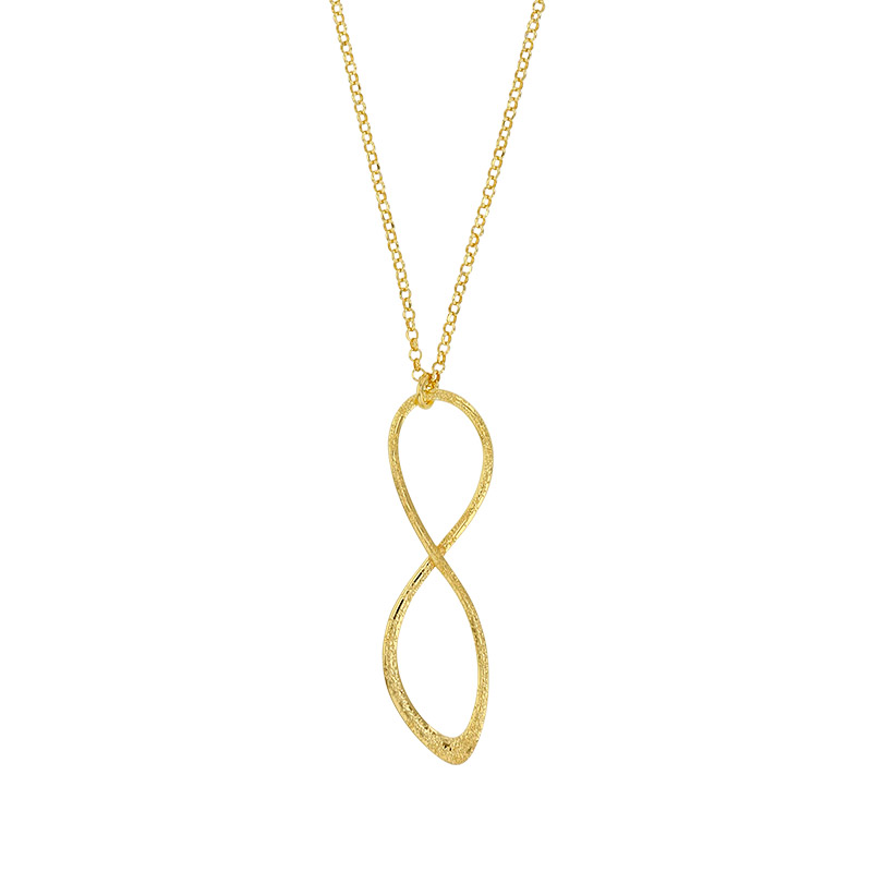 Collier Infini aspect martelé, argent 925/1000 doré
