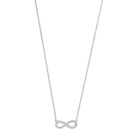 Collier infini lisse et avec oxydes, argent 925/1000 rhodié