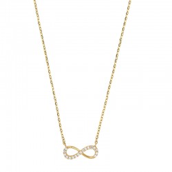 Collier infini lisse et avec oxydes, Or 750/1000