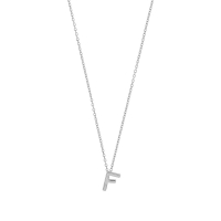 Collier initiale A lisse en argent 925/1000 rhodié