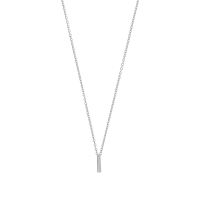 Collier initiale A lisse en argent 925/1000 rhodié