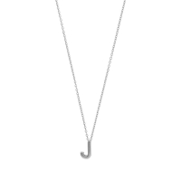 Collier initiale A lisse en argent 925/1000 rhodié