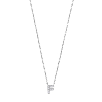 Collier initiale A ornée d'oxydes, argent 925/1000 rhodié