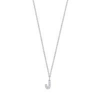 Collier initiale A ornée d'oxydes, argent 925/1000 rhodié