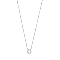 Collier initiale A ornée d'oxydes, argent 925/1000 rhodié