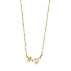 Collier ligne fleurs en argent 925/1000 doré