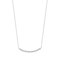 Collier ligne oxydes sertis clos et demi-boules, argent 925/1000 rhodié