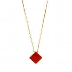 Collier losange résine noire, acier
