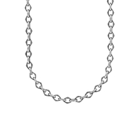 Collier losanges en céramique noire reliés par des maillons acier