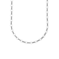 Collier losanges en céramique reliés par des maillons acier