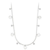 Collier LUNA en argent 925/1000 platiné - pampilles rondes et oxydes de zirconium