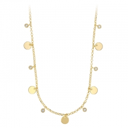 Collier LUNA en argent 925/1000 platiné - pampilles rondes et oxydes de zirconium