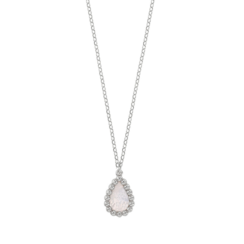 Collier MADRE PERLA en argent 925/1000 rhodié avec goutte perlée en nacre
