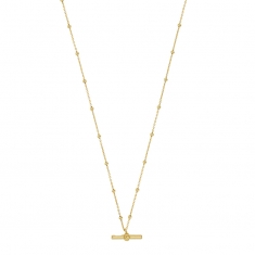 Collier maille boule orné d'une barre en pampille en argent 925/1000 rhodié