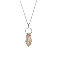 Collier maille en acier et acier doré-rose