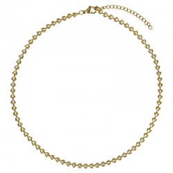 Collier maille épaisse forme de coeur en acier doré