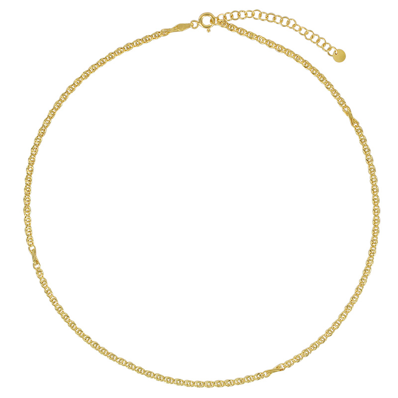 Collier maille fantaisie aux motifs infinis en argent 925/1000 doré