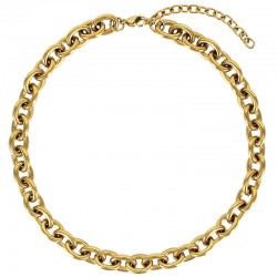 Collier maille forçat épaisse en acier doré