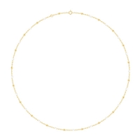 Collier maille forçat Or 750/1000 avec perles résine blanches