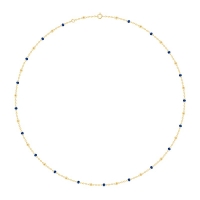 Collier maille forçat Or 750/1000 avec perles résine bleues