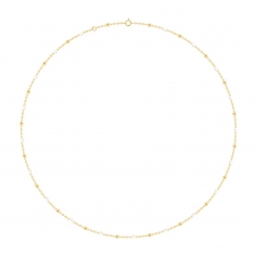 Collier maille forçat Or 750/1000 avec perles résine blanches