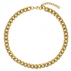 Collier maille gourmette épaisse en acier doré