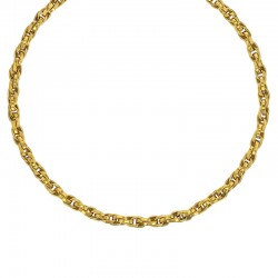 Collier maille ovales entralacées en acier doré