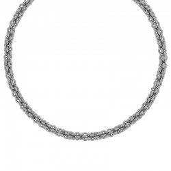 Collier maille ronde entrelacée en acier doré