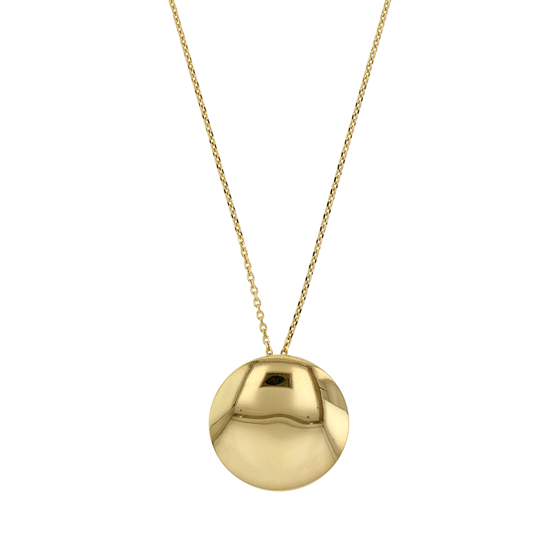Collier motif rond, argent 925/1000 doré