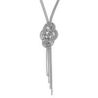 Collier motif tressé argent 925/1000 rhodié
