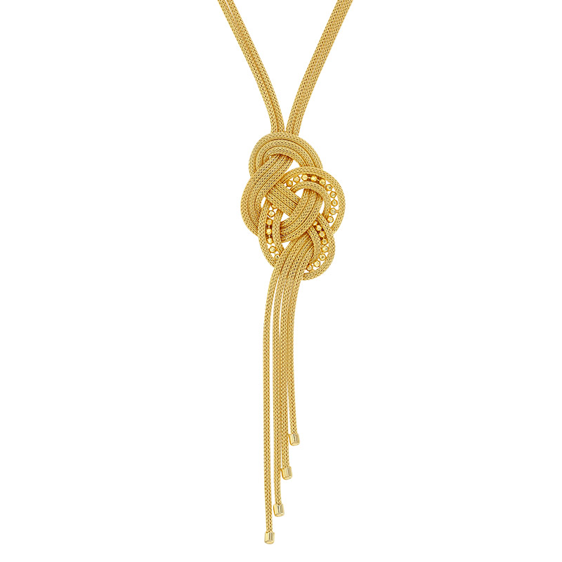 Collier motif tressé argent 925/1000 doré